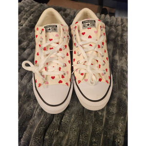 Converse CTAS Street Slip White Red Heart Sneakers Size 12 W 10 M